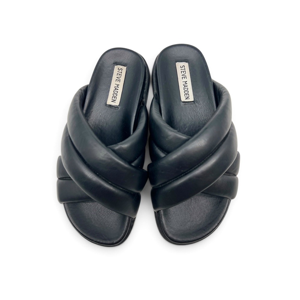 Steve Madden Women Motte Crisscross Slip On Sandals, Black Size 7